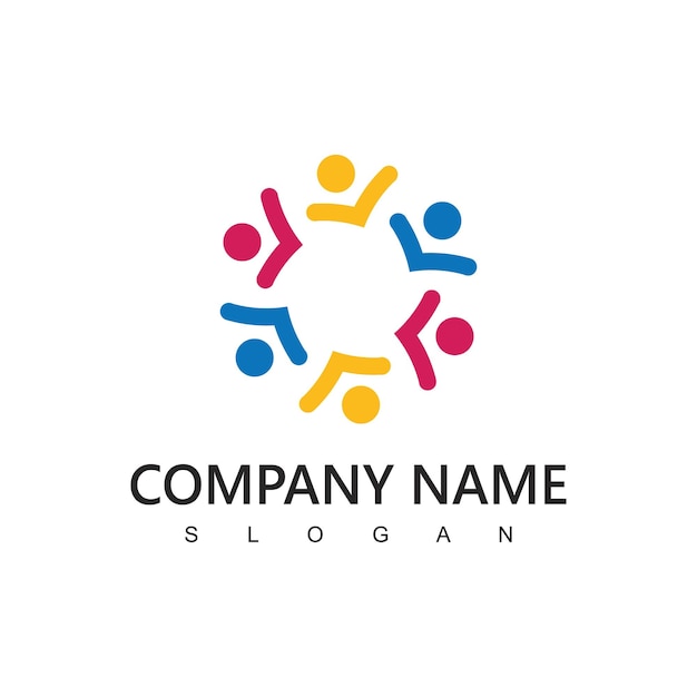 People Logo Template Charity Teamwork And Social Media Network Icon