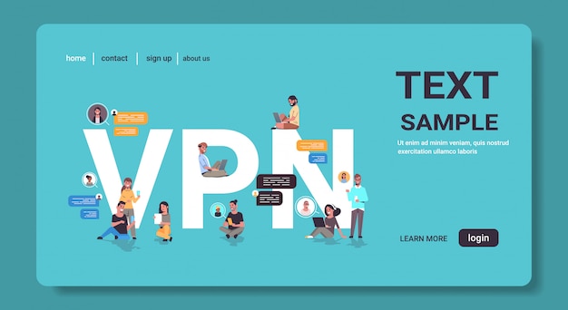 people using virtual private network vpn for communication cyber security and privacy concept