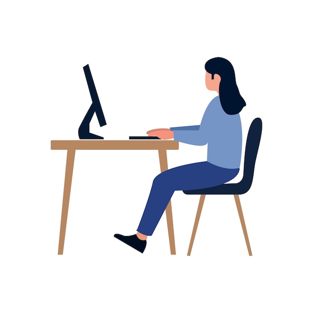 person working at computer desk in office setting