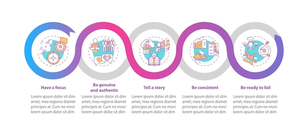 Personal branding rules infographic template. Smm business presentation design elements.