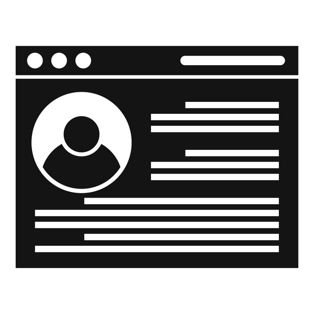 Personal information web page icon Simple illustration of Personal information web page vector icon for web design isolated on white background