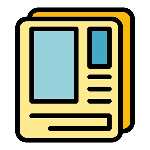 Personal page interface icon Outline Personal page interface vector icon color flat isolated