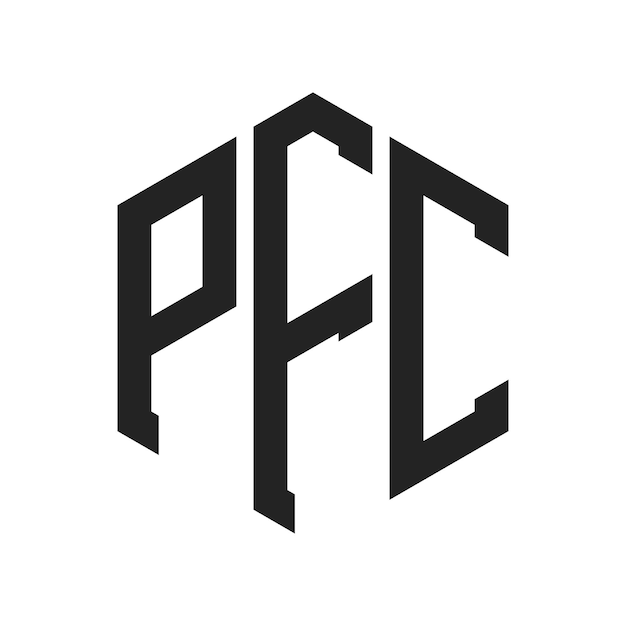 pfc logo design initial letter pfc monogram logo using hexagon shape