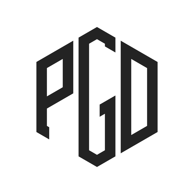 PGD Logo Design Initial Letter PGD Monogram Logo using Hexagon shape