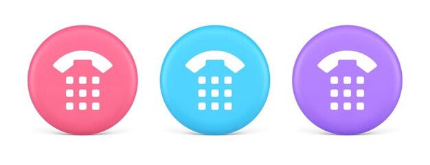 phone call button application handset mobile contact communication 3d realistic icon