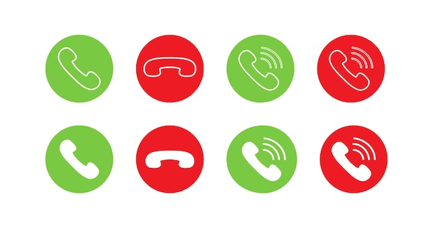 phone call icons telephone handset illustration symbol sign app button vector