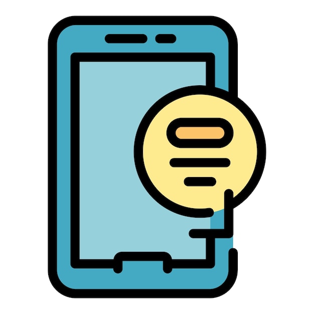 Phone chat icon Outline Phone chat vector icon for web design isolated on white background color flat