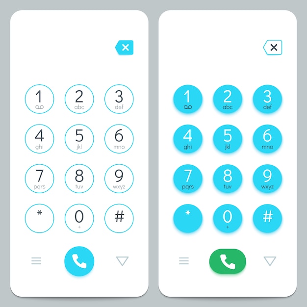 phone keypad. smartphone screen keyboard with numbers. 