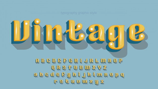 Phông chữ Nghệ thuật Bo tròn Cổ điển Màu vàng Retro