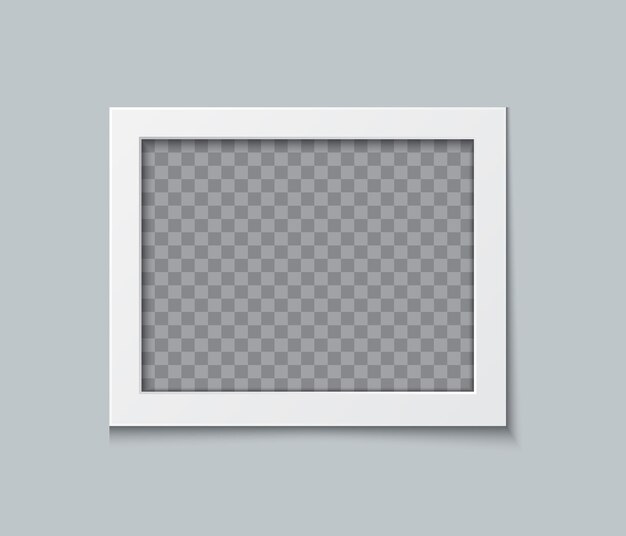 Photo frame mockup design. White paper border isolated