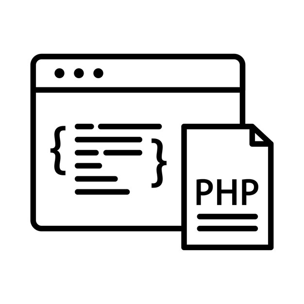 php coding line illustration