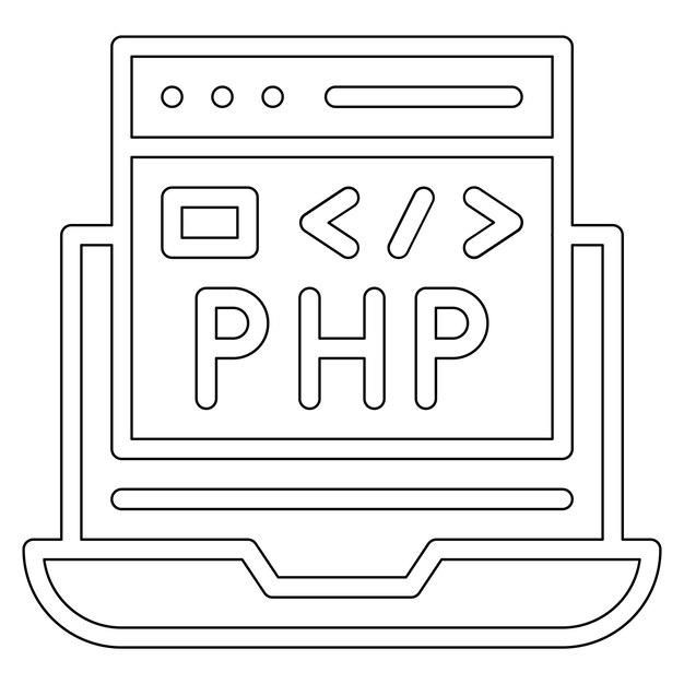 PHP Coding vector icon illustration of Coding and Development iconset