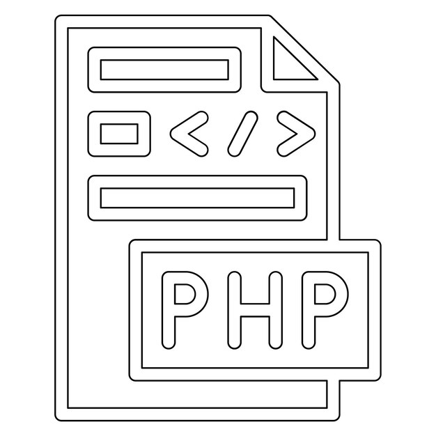 PHP File vector icon illustration of Coding and Development iconset
