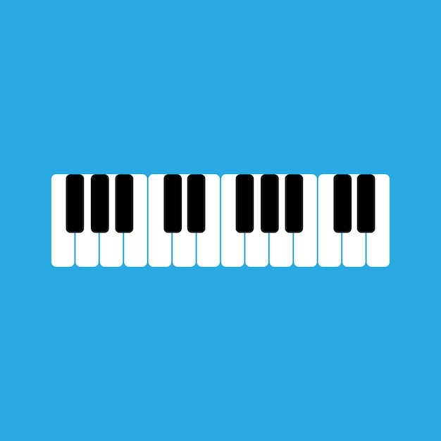 piano keys isolated on a blue background. Vector illustration