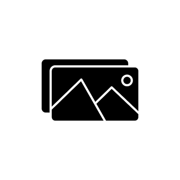 picture icon set photograph vector symbol gallery web sign image photo pictogram in black filled and outlined style