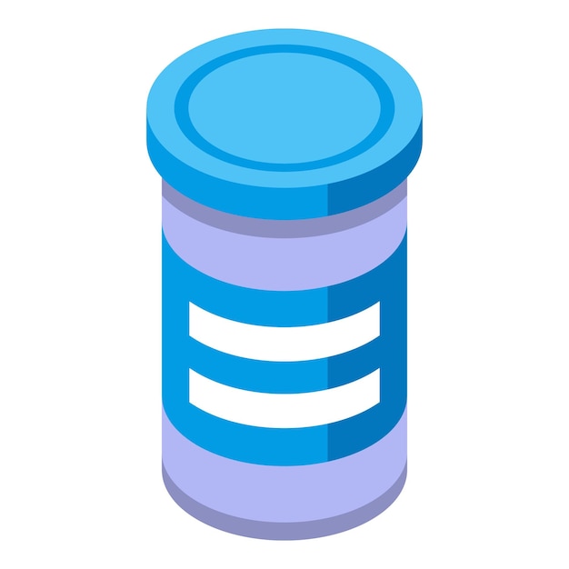 Pills jar icon Isometric of pills jar vector icon for web design isolated on white background