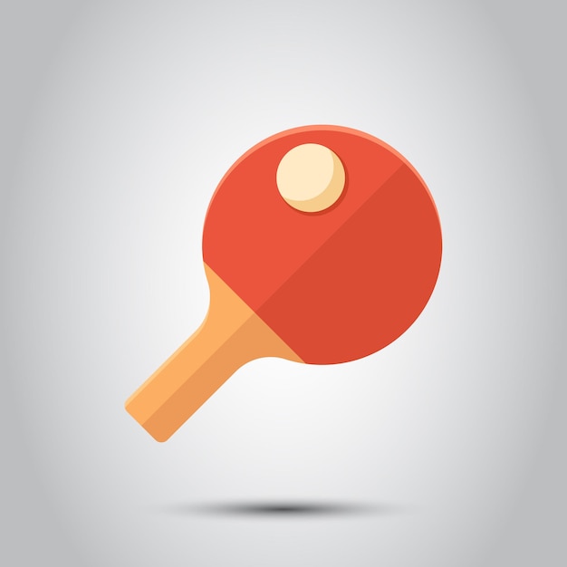 ping pong icon in flat style racket and ball vector illustration on isolated background table tennis sign business concept