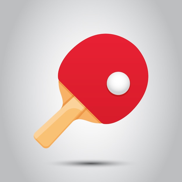 ping pong icon in flat style racket and ball vector illustration on isolated background table tennis sign business concept