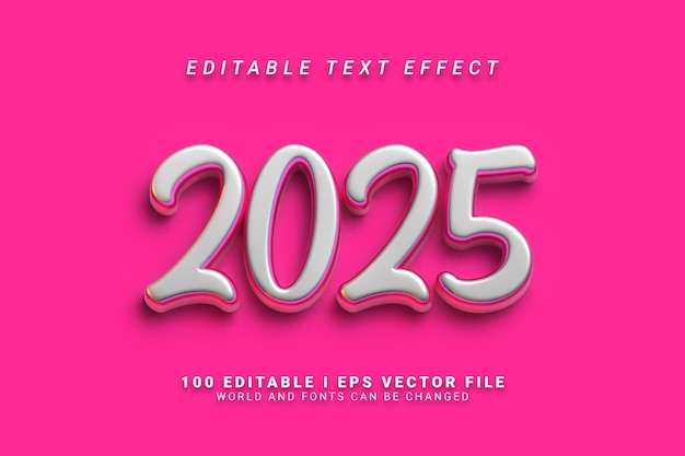 Pink 2025 Editable Text Effect Design