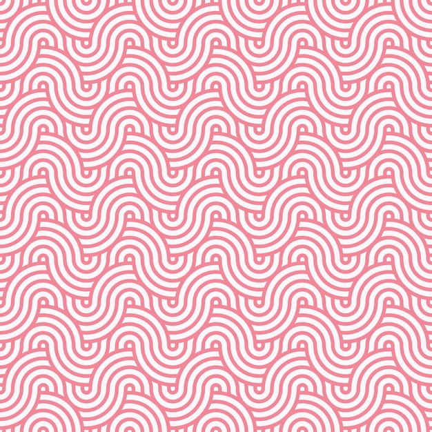 pink seamless abstract geometric japanese circles lines and waves pattern