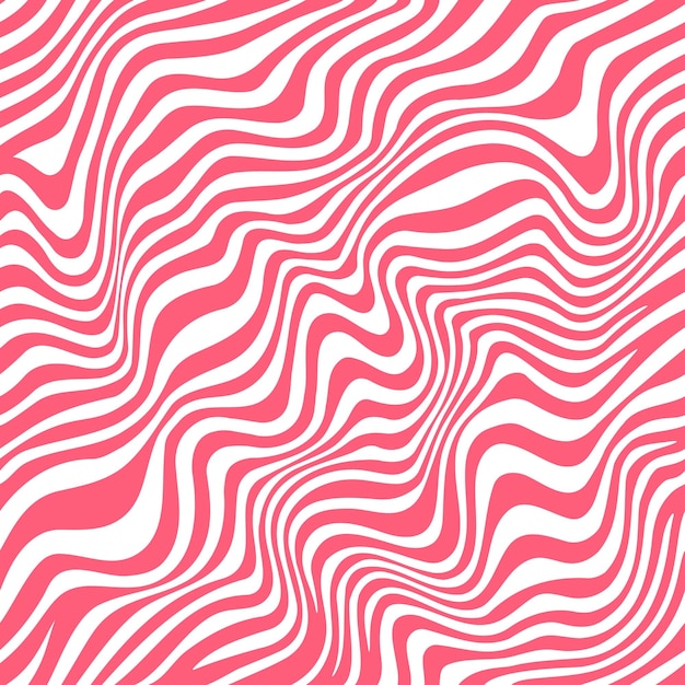 Pink strawberry caramel seamless wavy background