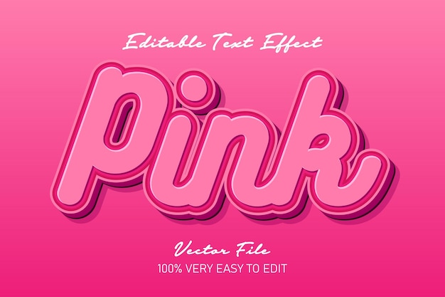 pink text effect editable text