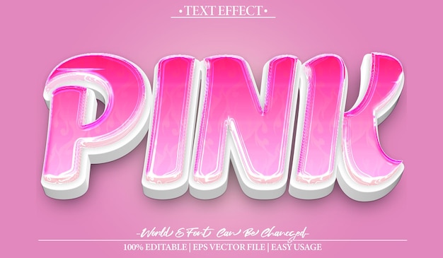 pink vector text effect editable alphabet color paint cute soft