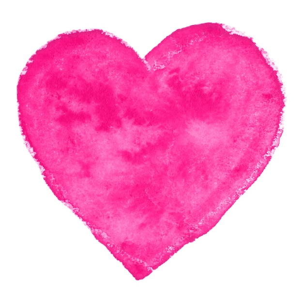 Pink watercolor heart Vector illustration