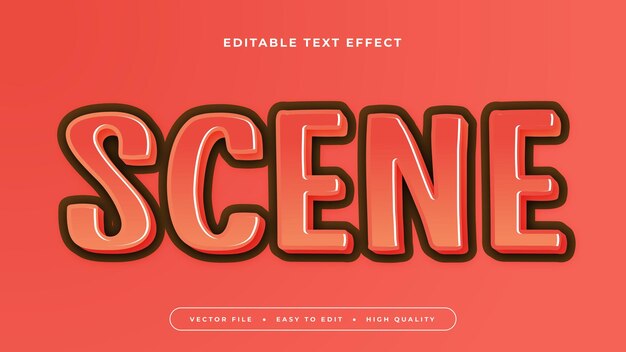 Pink white and brown scene 3d editable text effect font style