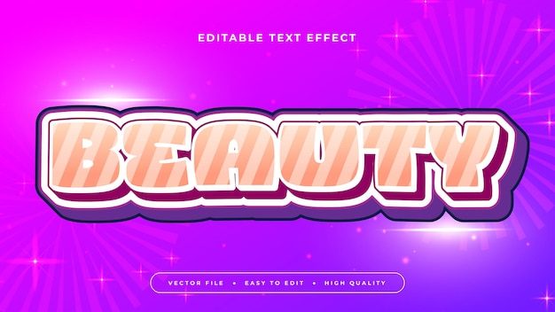 pink white and purple violet beauty 3d editable text effect font style