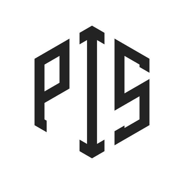 pis logo design initial letter pis monogram logo using hexagon shape