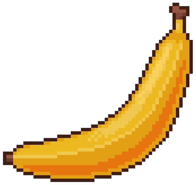 pixel art banana bit game icon white background