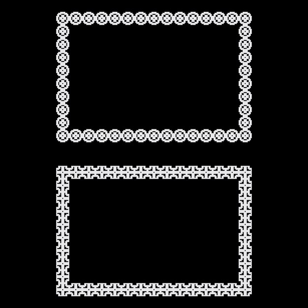 pixel art certificate frame border template design