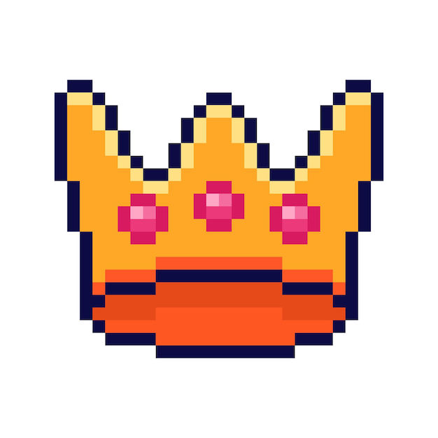 Pixel art crown game asset design