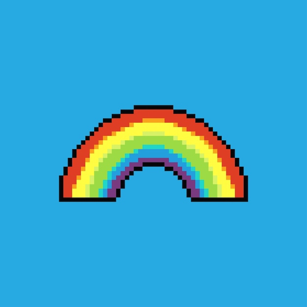 Pixel art illustration Rainbow Pixelated Rainbow Colorful Rainbow pixelated for the pixel art game