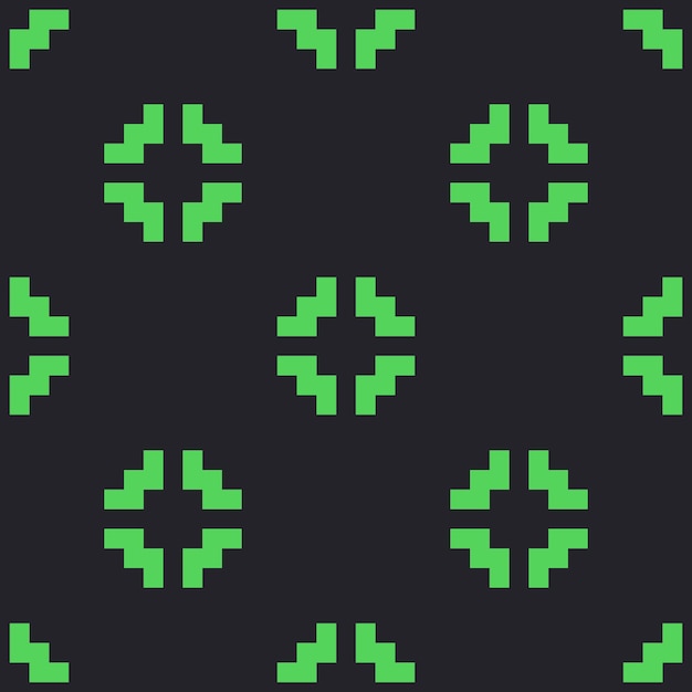 Pixel background with square objects Brutalist 8bit print Seamless pattern with geometric elements