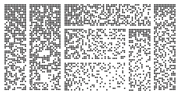 Pixel disintegration collection Dispersed dotted pattern Flat halftone mosaic textures