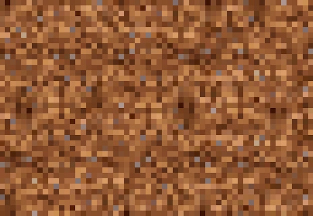pixel game background. cubic pixel ground or rock blocks pattern. eight-bit arcade mosaic vector backdrop with square pixels, computer game level environment soil or stone texture