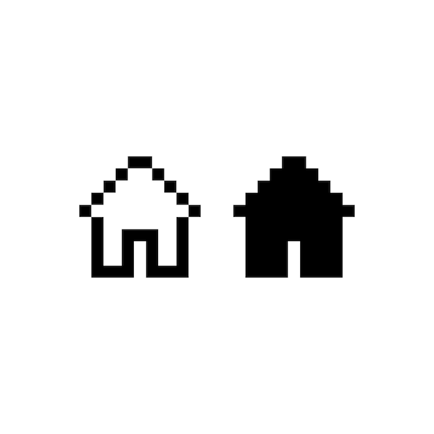 Pixel house Vector icon design