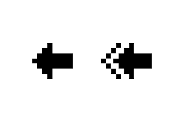 Pixel right arrow icon set Vector icon design