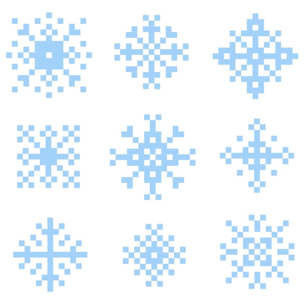 Pixel snow set