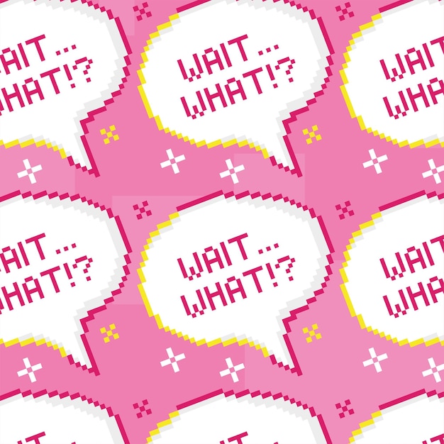 pixel speech bubbles cartoon expression pattern background vector illustration