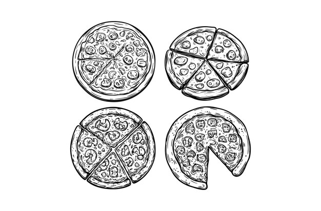 Pizza Vector Silhouette Design
