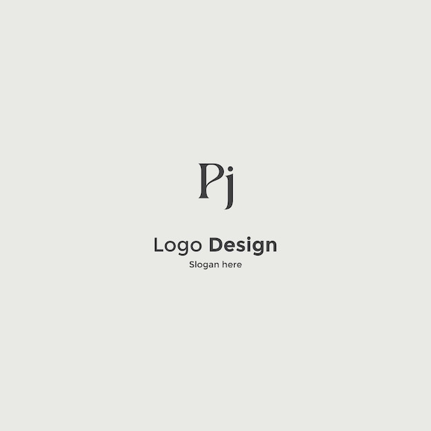 Pj logo design vector image
