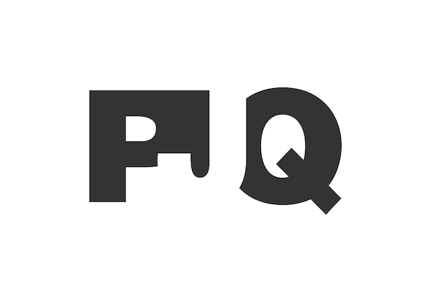 pjq logo design initial letter p j q bold font style for tech startups consulting corporate branding creative company name headlines typography identity trendy logotype