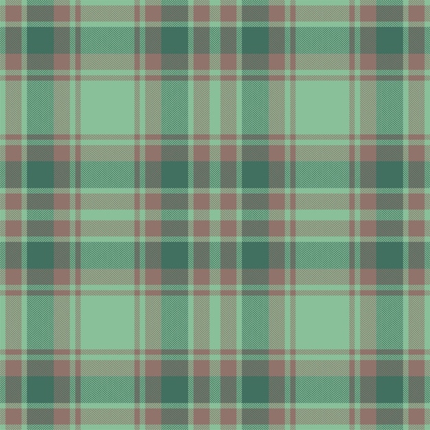 Plaid seamless pattern in green Check fabric texture Vector textile print
