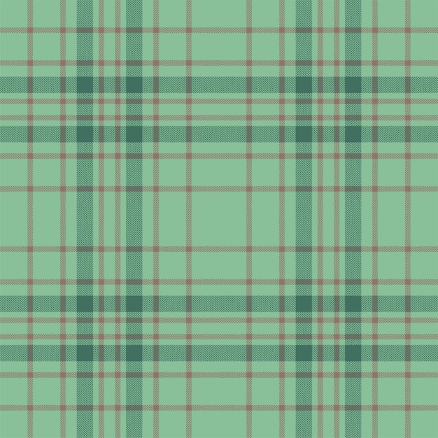 Plaid seamless pattern in green Check fabric texture Vector textile print