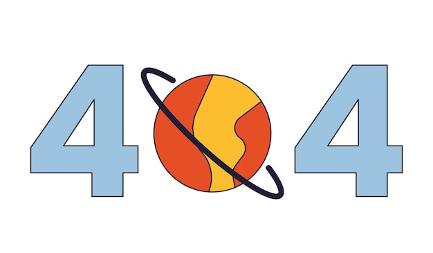 Planet with ring error 404 flash message Solar system star Empty state ui design Page not found popup cartoon image Vector flat illustration concept on white background