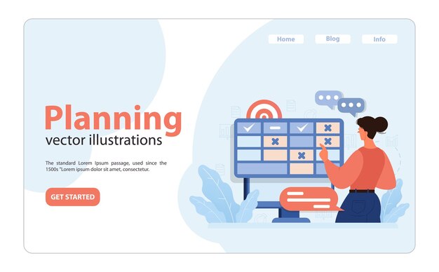 planning concept woman setting tasks on calendar organizing schedule towards goal time management
