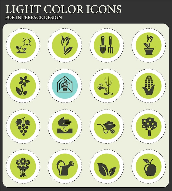 Plants tools icon set